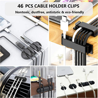 Kit de Gestión de Cables de Escritorio Reutilizable de 204 Piezas, Organizador de Cables de Plástico y Clips para Cables Eléctricos para el Hogar y la Oficina