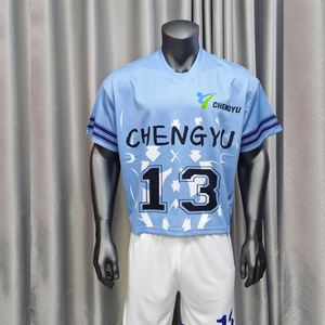 Maillot de football américain personnalisé par sublimation, coupe ample et courte, design oversize tendance, pour équipes et jeunes, avec impression - Product Image 3