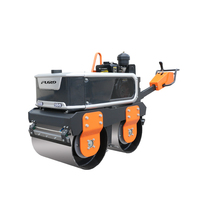 Compacteur routier vibrant à double tambour de 570 kg pour travaux de construction – Mini-rouleau compresseur manuel à double tambour pour engins de construction
