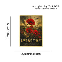 Broche XR en émail souple imprimée, motif coquelicot rouge commémoratif, personnalisée en métal, pour hommes, vente en gros