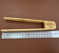 Vente chaude 10 pouces taille cuisine outils de cuisson pinces en bambou sanitaires avec Logo de marque
