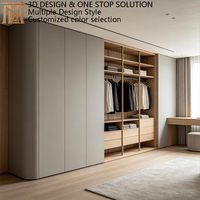 Solution modulaire de placard et de coiffeuse en bois dans un ensemble de meubles de chambre personnalisé