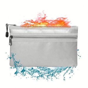 Double Zipper Fireproof <b>Document</b> <b>Bag</b> Money Passport and Credit Card Holder Filing Products - Product Image 4