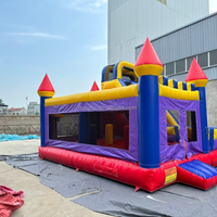 Party verleih Ausrüstung Kommerzielle PVC Bounce Combo 20 x20ft Jumping Castle Slide Bounce House für Kinder Erwachsene