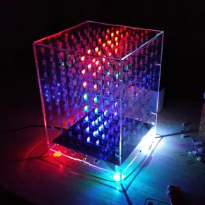 Cubes de lumière colorés Kit de bricolage 8X8X8 WIFI téléphone portable APP changement mot 888 LED clignotant pièces de Production électronique intelligente cadeau 3D