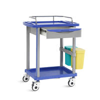 SKR-CT750 SAIKANG Vente en gros Chariot de service médical d'hôpital en plastique ABS économique avec poubelle