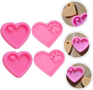 3D Handmade Silicone Dog Paw and Heart Shape Gypsum DIY Molds for Soap Candle Crafting Innovate Your Own Make Craft - Product Image 1