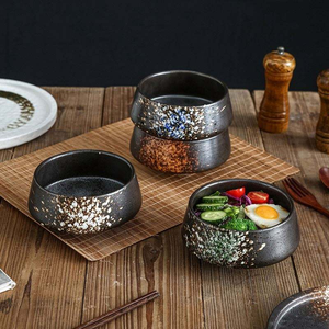 Tazón de Cerámica Creativo Pintado a Mano para Ensaladas, Tazón para Fideos Lamian, para el Hogar o Restaurantes, con Platos - Product Image 2