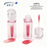Flacon vide personnalisé avec logo, 3 ml, transparent, carré, à bouchon à vis, pour brillant à lèvres, huile essentielle, conteneur cosmétique en plastique premium, pour rouge à lèvres liquide