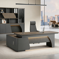 Bureau de direction de luxe KMJ en MDF, design de table de patron, bureau de direction en bois, organisateur de bureau