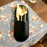 Sac de rangement pour couverts en cuir PU, sac pour fourchettes, couteaux et ustensiles de restaurant, étui pour couverts de camping
