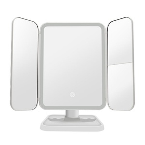 Espejo Cosmético LED de Moda, Espejo de Maquillaje Plegable de 3 Pliegues, Espejo de Aumento 2X/3X con Luces LED, Batería Recargable - Product Image 1