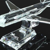 Trophée en cristal en forme d'avion pour les récompenses de l'industrie aérienne et les récompenses pour les réalisations d'entreprise