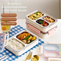 Boîte à lunch portable en acier inoxydable 304 de 730 ml avec compartiments, étanche et préservant la fraîcheur, prend en charge la personnalisation de la marque OEM/ODM