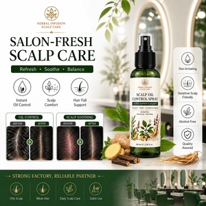 Custom Private Label Leave in Scalp Treatment Oil Control Herbal Scalp <strong>Spray</strong> with Anti-Dandruff and Dry &amp; Itchy Refresh Mist - Product Image 2