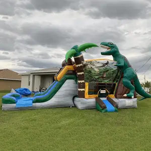 Big Jurassic Commercial Bounce Castle Bouncy Jumper Backyard Boun Wholesale Dinosaur Palm Tree Inflatable House With
