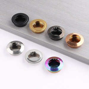 Stainless Steel Round <b>Concealed</b> Cabinet Handle For Wardrobe Kitchen Bathroom Drawer Minimalist Design Antirust Feature - Product Image 1