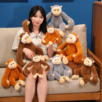 Boneka Monyet Lengan Panjang Grosir Pabrik OEM ODM, Mainan Hewan Primata Realistis untuk Teman Tidur Bayi, Hadiah