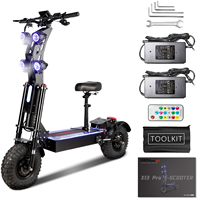 Trottinette électrique tout-terrain pliable 72V à grande vitesse, 2 roues avant, en alliage d'aluminium, avec moteur brushless 10000W, certifiée IP65 (UE/US)