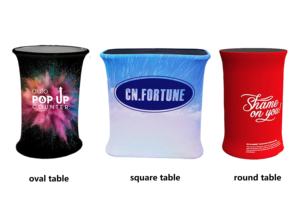 ผ้าอลูมิเนียมแรงตึงป๊อปอัพโต๊ะนิทรรศการบูธโฆษณาโต๊ะโปรโมชั่นเคาน์เตอร์งานแสดงสินค้าที่กําหนดเอง - Product Image 2