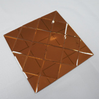 Mosaïque de verre pour salle de bain à fusion à chaud, motifs de parquet chinois, murs décoratifs, hôtels, piscines, cuisines, extérieur, pierre de marbre bleue