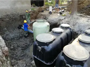 Tanque de águas residuais doméstico portátil, tanque independente de purificação de águas residuais, fossa séptica subterrânea MBBR