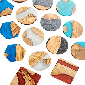 Exclusive Handmade Resin & Natural Acacia Wood Coaster Set Luxury Beverage Coasters for Coffee, Tea, Wine & Everyday Use - Product Image 1