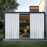 Cortinas XinLan Resistentes al Viento y a la Intemperie, Cortinas Transparentes para Exteriores, para Porche, Cabaña, Pérgola, Patio Trasero