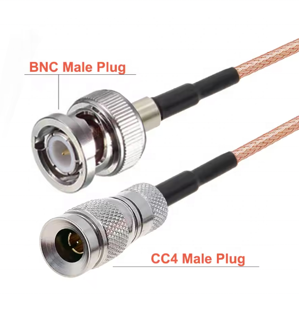 DIN 1.0/2.3 CC4 Male Right Angle to BNC Male / Female 75 Ohm RG179 Pigtail HD SDI Cable for Blackmagic HyperDeck Shuttle