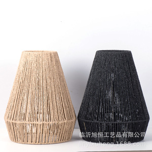 Handmade Woven Paper <b>Rope</b> Lampshade XH23-020 For Cafes Restaurants Decorative Pendant <b>Light</b> Yellow Black Color - Product Image 4