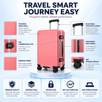 Ensemble de bagages rigides en aluminium de qualité supérieure avec cadre en aluminium, rayures verticales, double serrure TSA, roues pivotantes à 360°, tailles 20, 24 et 28 pouces