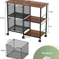 Archivador Móvil Abierto Tipo Deslizante para Comercio Exterior, Gabinete Horizontal para Impresora, Archivador Americano