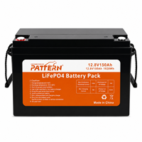PATTERN 12.8V 150Ah 1920Wh IP65 Su Geçirmez Derin Deşarjlı LiFePO4 Akü Paketi, Şebeke Dışı Kabin Ev Güneş Enerjisi Depolama Aküsü için