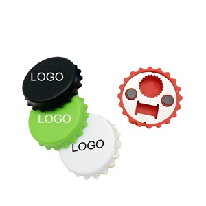 Imán de Refrigerador Redondo Personalizado con Logotipo Impreso, Abridor de Botellas Magnético con Forma de Tapa de Cerveza - Product Image 1