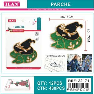 Patch thermocollant Ilan motif grenouille 6,5x5,7cm pour vêtements - Product Image 1