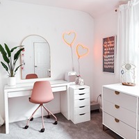 Table de maquillage minimaliste en acier inoxydable et bois, couleur personnalisable, style nordique, pour chambre à coucher, avec tiroir