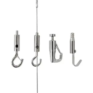 Stainless steel snap hook light hanging kit self-locking cable gripper for all kinds of lights