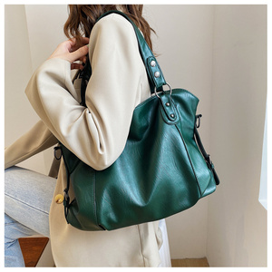 Big <strong>Black</strong> Shoulder <strong>Bags</strong> for Women Large Hobo Shopper <strong>Bag</strong> <strong>Solid</strong> Color Quality Soft Leather Crossbody Handbag Lady Travel Tote <strong>Bag</strong> - Product Image 2