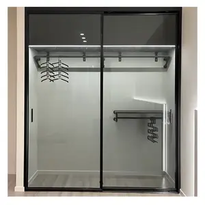 Hot bán tủ quần áo cửa trượt hệ thống đôi Tempered Glass cửa đối với trang chủ