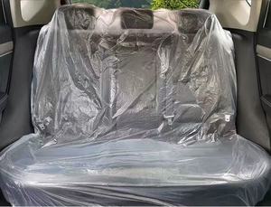 5 housses de siège de voiture jetables en PE, imperméables, avec protection pour volant et levier de vitesse, ajustement universel pour garage et service - Product Image 5