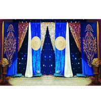 Rideaux bohndi de mariage musulman, tenture d'arrière-plan brodée, pour toile de fond de mariage, Mehndi, 1 pièce