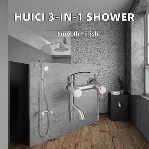 <span class=keywords><strong>HUICI</strong></span> Mezclador de Ducha Termostático Tres en Uno con Barra Deslizante de Doble Manija, Patrones de Rociado de Lluvia Suave y Masaje, Set de Ducha Montado en Pared - Product Image 3