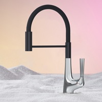 Robinet de cuisine universel rotatif gris canon de luxe léger, eau chaude et froide, pour balcon et armoire de buanderie, robinet extractible double mode