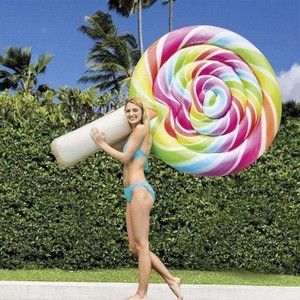 แพยางเป่าลมรูปอมยิ้มขนาดใหญ่, แพยางลายสายรุ้งสำหรับผู้ใหญ่, แพยางสำหรับปาร์ตี้ริมสระน้ำหรือทะเลในช่วงฤดูร้อน - Product Image 2