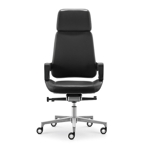 Moderner Leder-Chefsessel Aluminiumlegierungsrahmen Höhenverstellbar Solide Langlebige Struktur Komfortabel für Werkstatt Zuhause Büro - Product Image 2