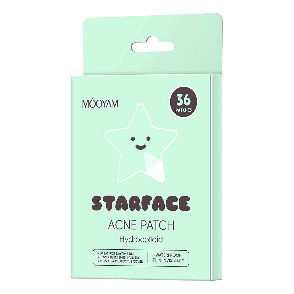 Parches hidrocoloides para el acné con diseño de estrellas adorables.