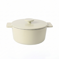 Cocotte en fonte légère avec revêtement émaillé et couvercle, facile à nettoyer, pour la maison, l'hôtel, le restaurant, vente en gros