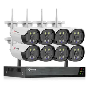 Home Cctv Kit di sorveglianza Audio 2 vie esterno Wifi Ip visione notturna 8 Ch Nvr 8 canale sistema di sicurezza della telecamera