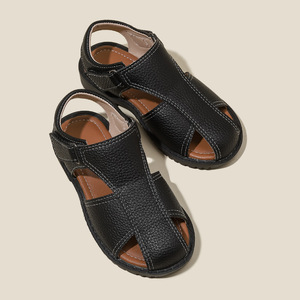 Sandales plates décontractées d'été en cuir pour enfants, personnalisables, pour garçons et bébés, anti-dérapantes, vente en gros - Product Image 3