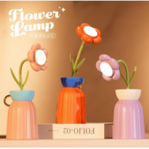 Stile moderno vaso di fiori lampada da tavolo luce di notte carina per camera da letto o soggiorno 220V corpo di ferro per la casa decorazione uffici studio - Product Image 1